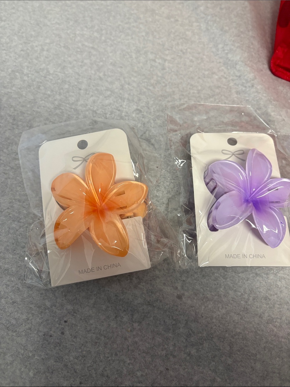 Floral Acrylic Hair Clips - 2/$10 Orange & Lavender BOTH
